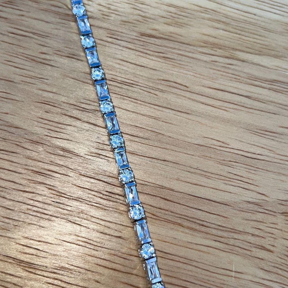 925 Sterling Silver Rectangular & Round Bracelet … - image 4